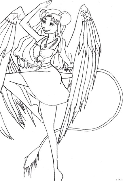 The non-colored version of Kava dancing by Zhou. She's lovely even in black and white! ^-^